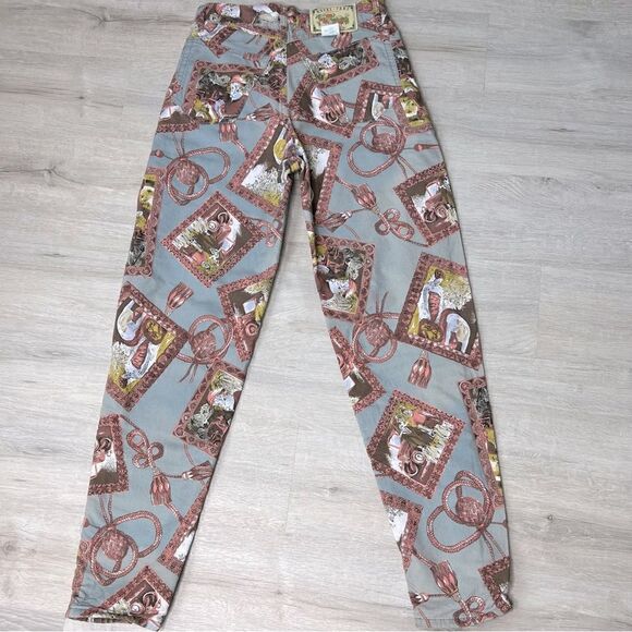 ROYAL FAKS Y2K Vintage Rare Legging Ceremonial Print Style Size 28. - Picture 4 of 12